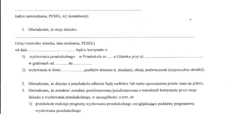 Deklaracja - potwierdzenie wyniku rekrutacji